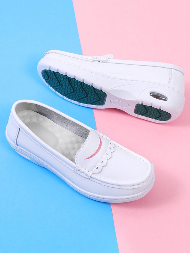 White Comfort Air Cushion Nurse Professional Loafers