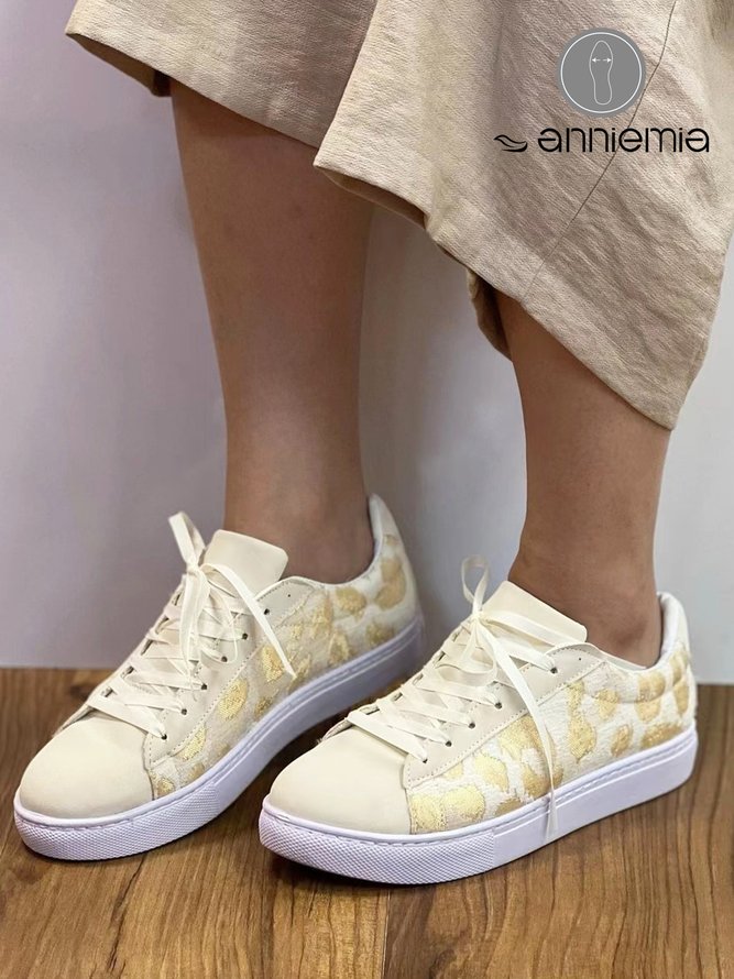 Color Block Printed Split Joint Lace-Up Skate Shoes