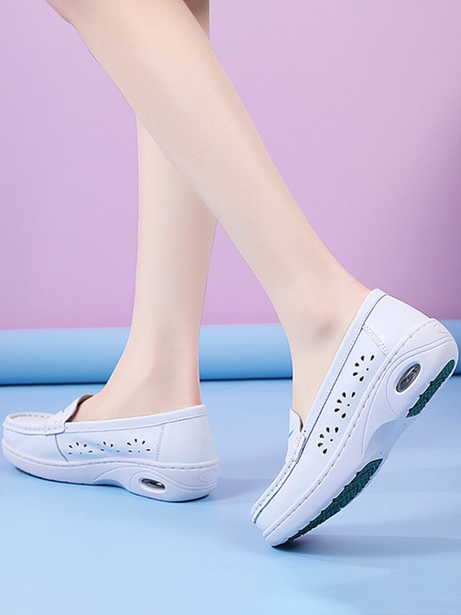 White Comfort Air Cushion Nurse Professional Loafers