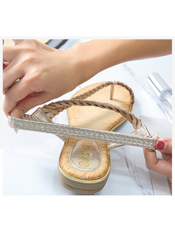 Rhinestone Knot Beach Flip Sandals