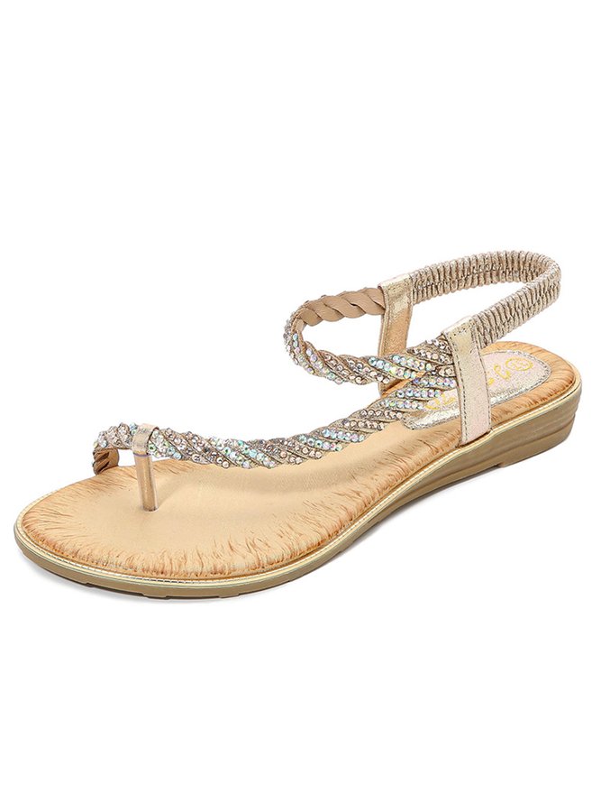 Rhinestone Knot Beach Flip Sandals