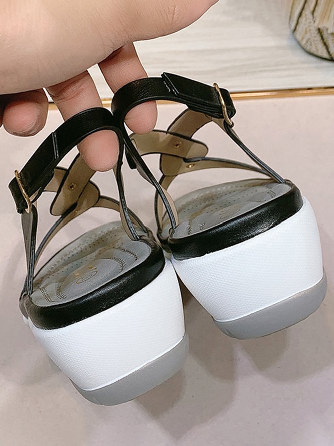 Cross Strap Casual Massage Wedge Sandals