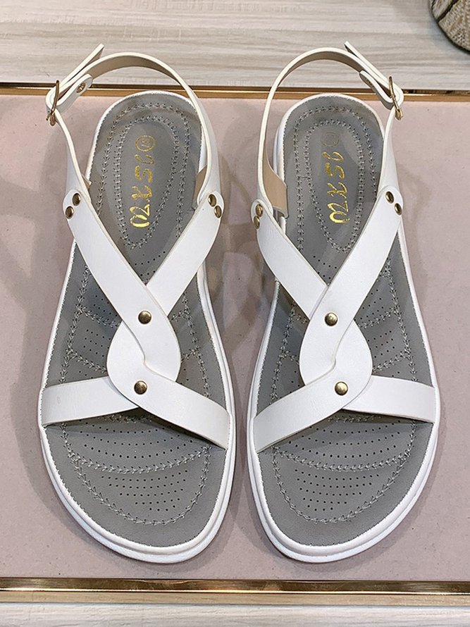 Cross Strap Casual Massage Wedge Sandals