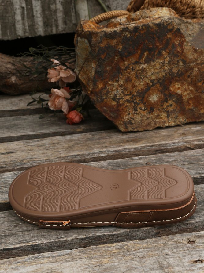 Vintage Split Joint Slip On Comfy Sandals