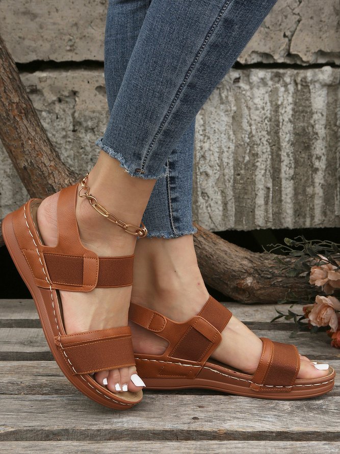 Vintage Split Joint Slip On Comfy Sandals