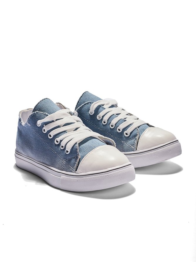 Casual Denim Canvas Flat Sneakers