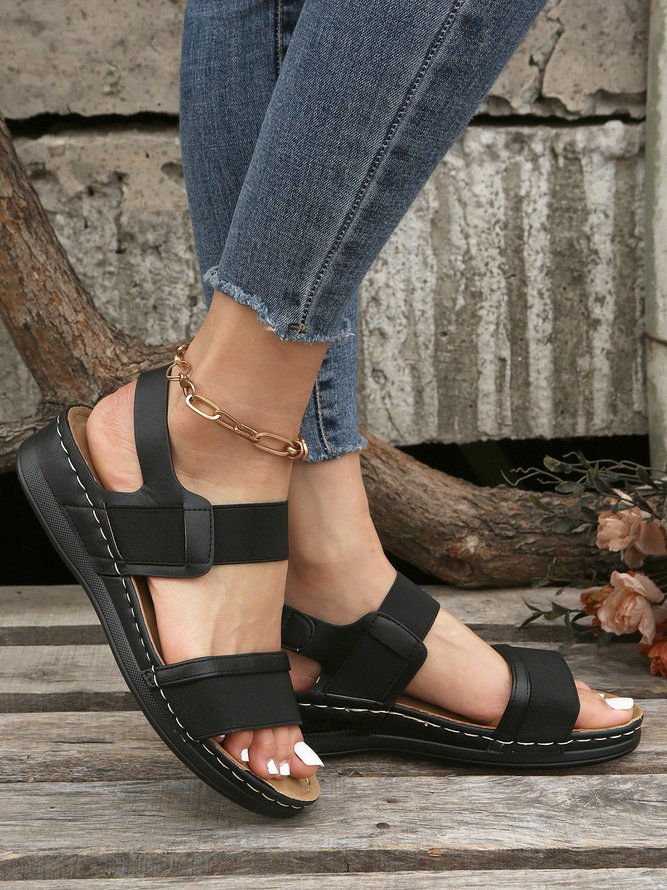 Vintage Split Joint Slip On Comfy Sandals