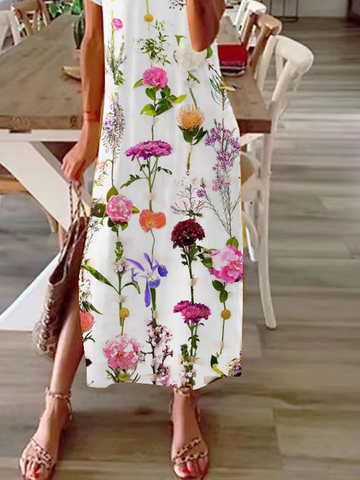 Jersey Casual Floral Dress