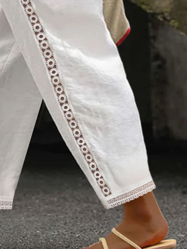 Plus Size Plain Casual Loose Pants
