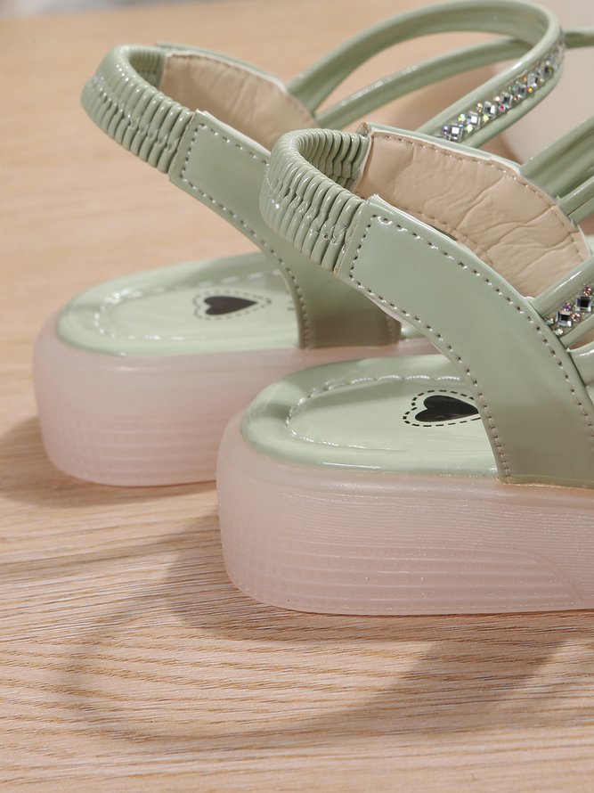 Rhinestone Cross Strap Cozy Resort Sandals