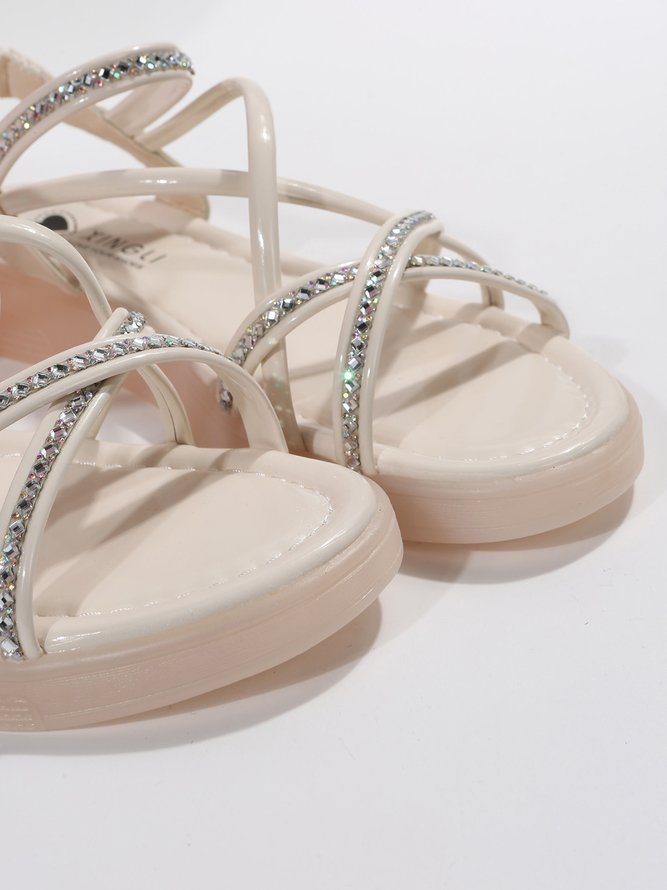 Rhinestone Cross Strap Cozy Resort Sandals