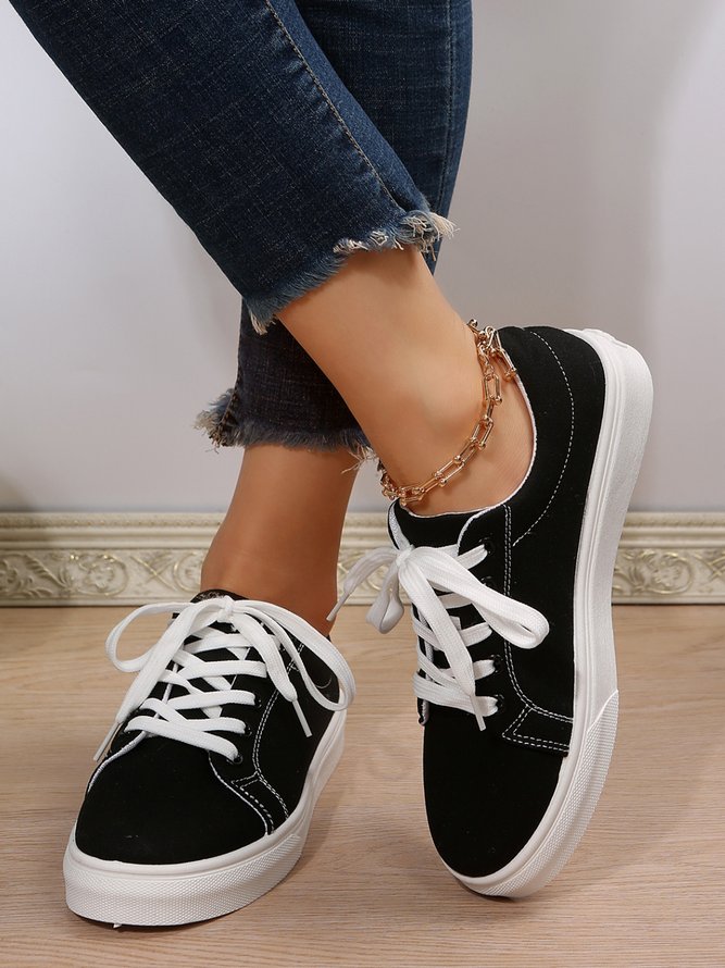 Women's Casual Lace-Up Canvas Shoes