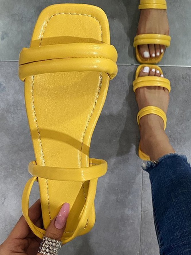 Plain Stripe Reversible Sandals