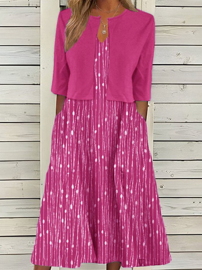Trendy Polka Dot Print Two-Piece Dress