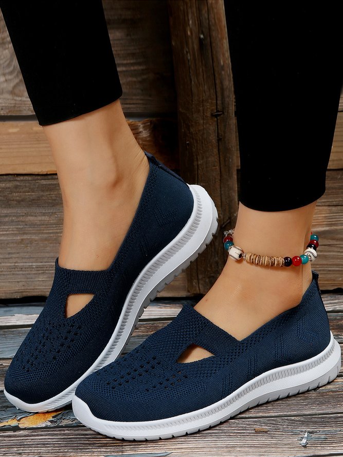 Breathable Hollow out Mesh Fabric Slip On Sneakers