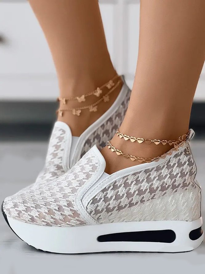 Lace Mesh Breathable Platform Sneakers