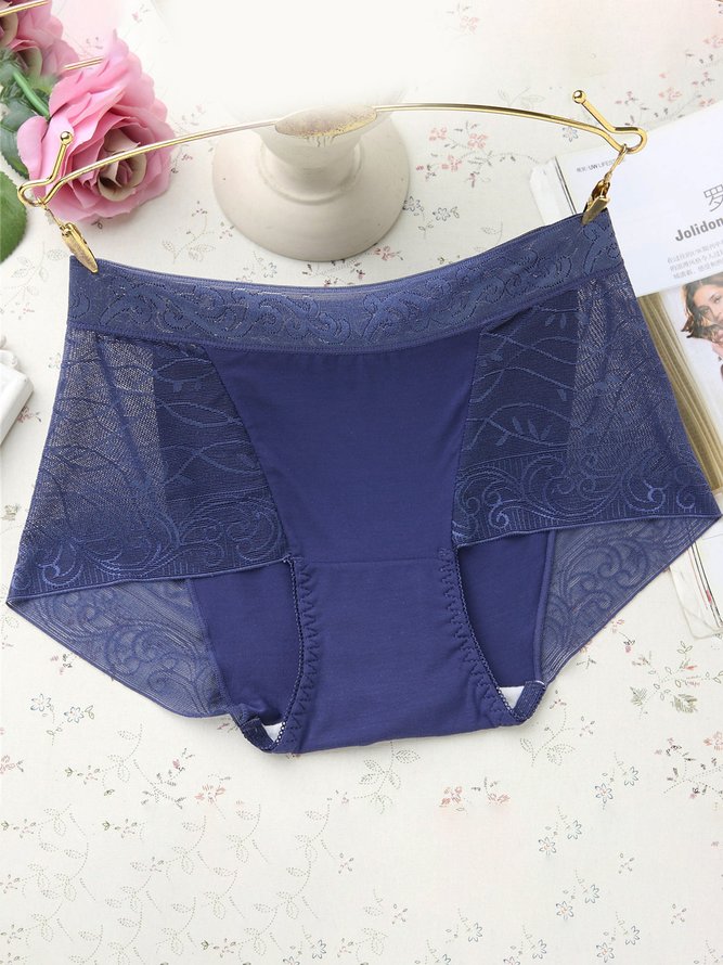 Lace Sexy Mid Waist Briefs