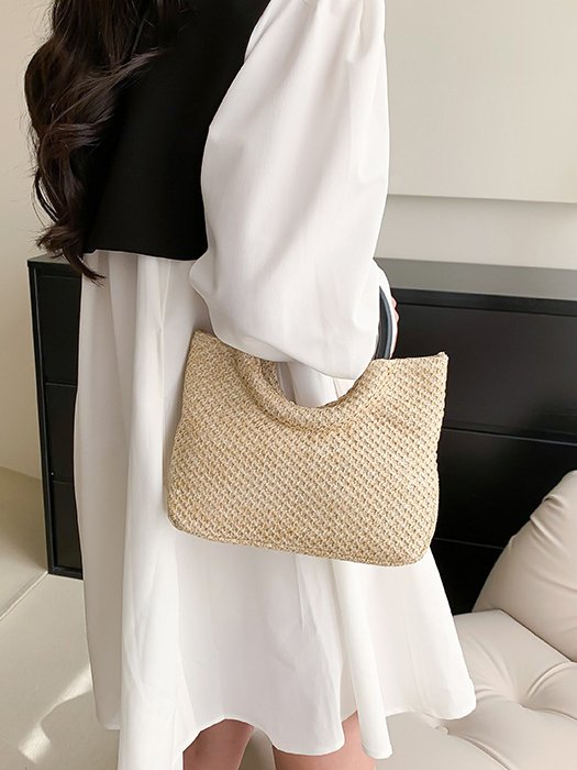 Casual Large Capacity Portable Straw Bag Women's