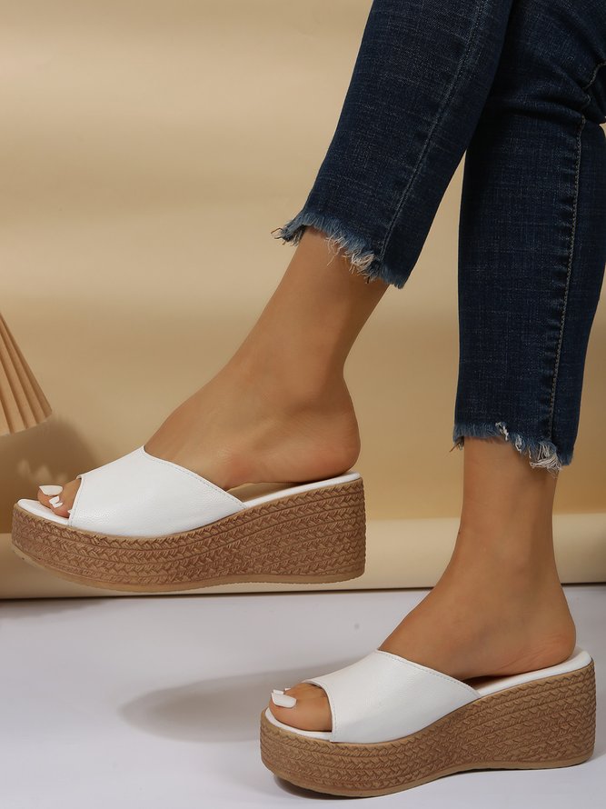 Holiday Braided Peep Toe Wedges