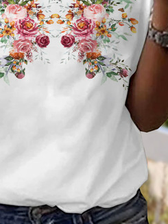 Plus Size Floral Printed Devore Casual Shirt