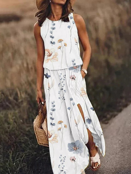 Plus Size Jersey Crew Neck Casual Dress