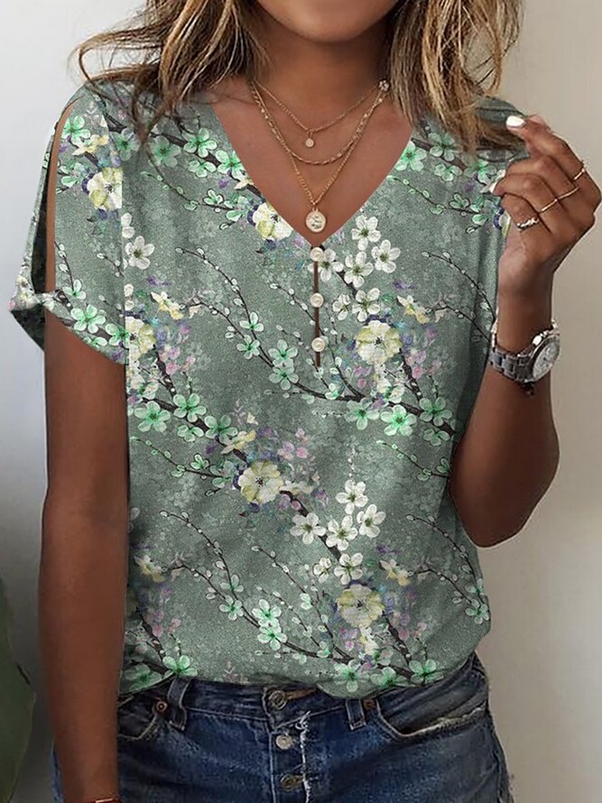 Loose Holiday Casual Print Shirt