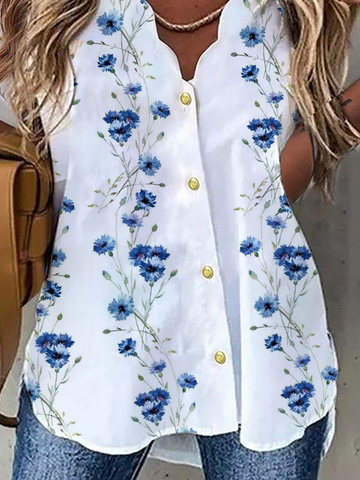 Mother's DAY V Neck Casual Loose Floral Tunic Top