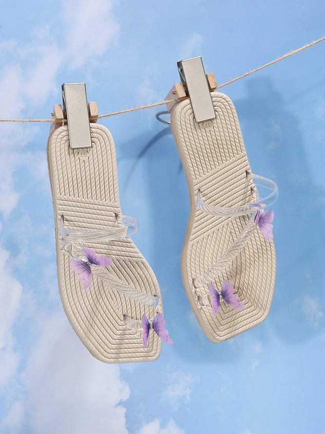 Butterfly Toe-ring Waterproof Beach Slippers