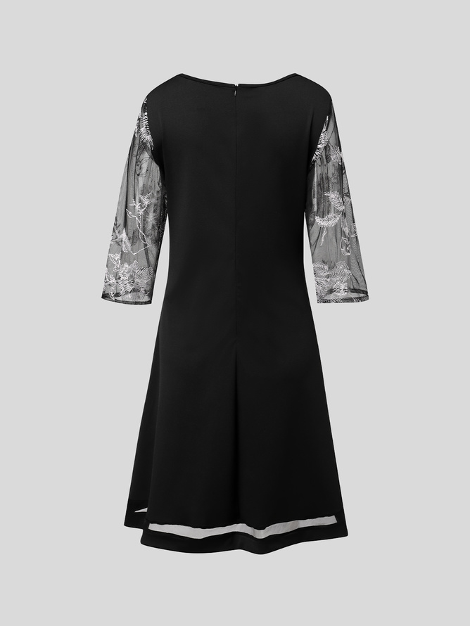 Crew Neck Floral Loose Dress