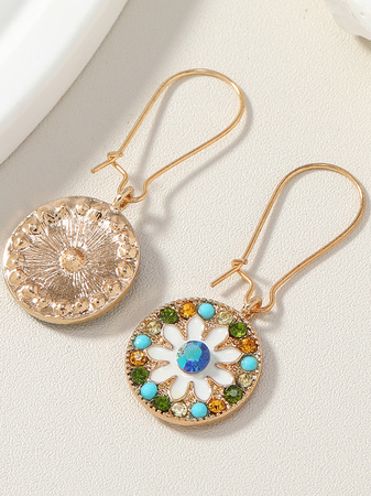 Vacation Ethnic Pattern Diamond Earrings Casual Vintage Women's Jewelry