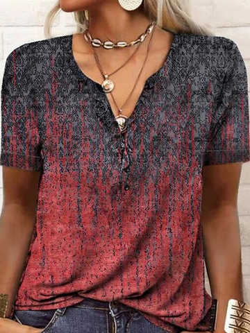 Buckle Casual V Neck Jersey Shirt