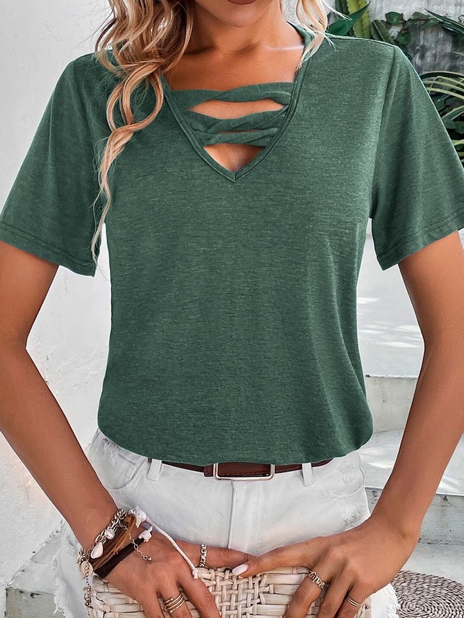 Casual Cut Out Front Shirt