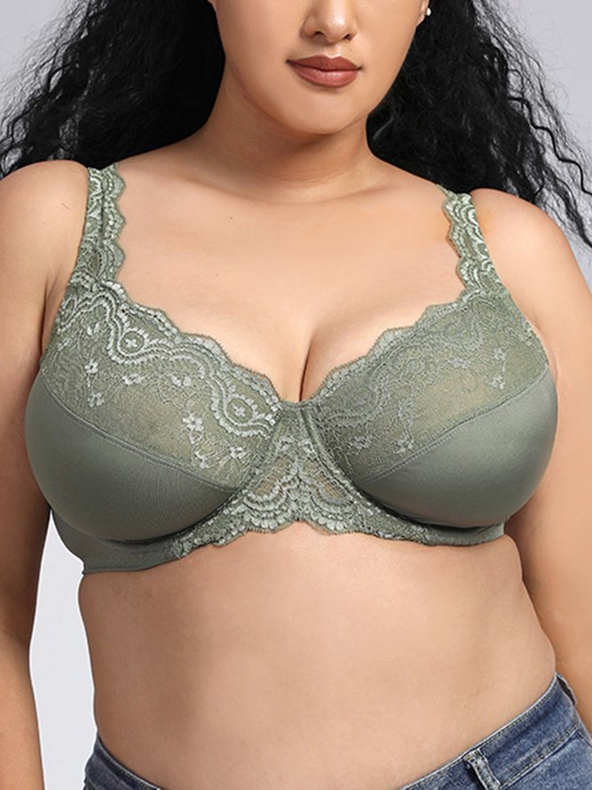 Floral Lace Thin Cup Underwired Bra