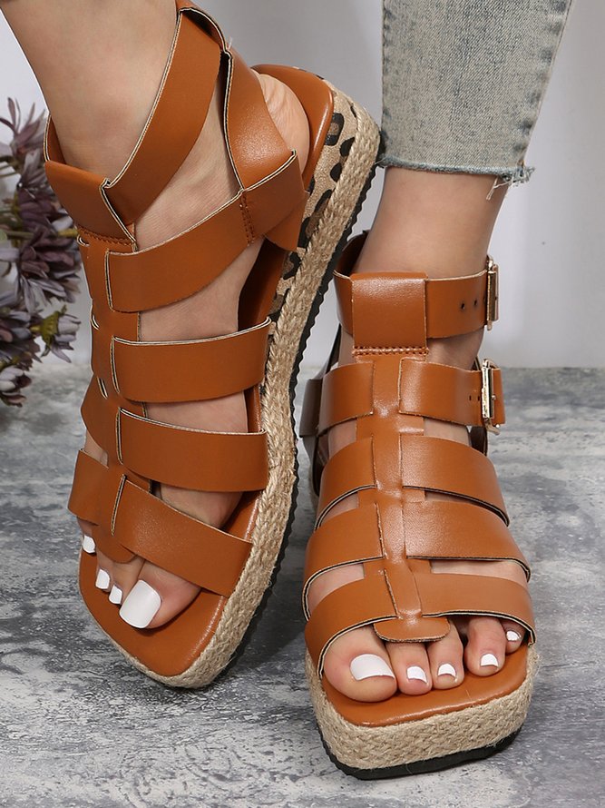 Vacation Wedge Heel Espadrille Gladiator Sandals