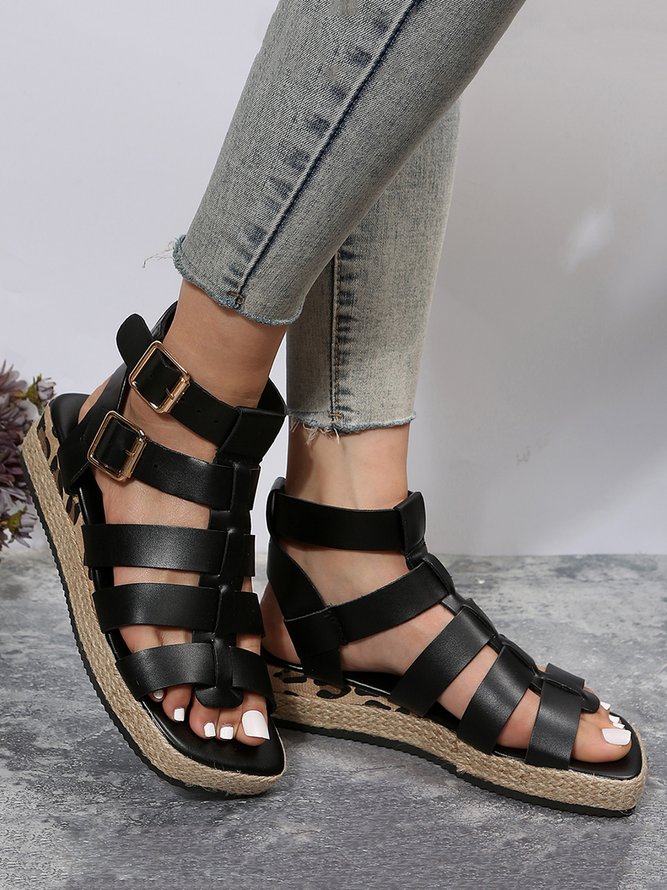 Vacation Wedge Heel Espadrille Gladiator Sandals