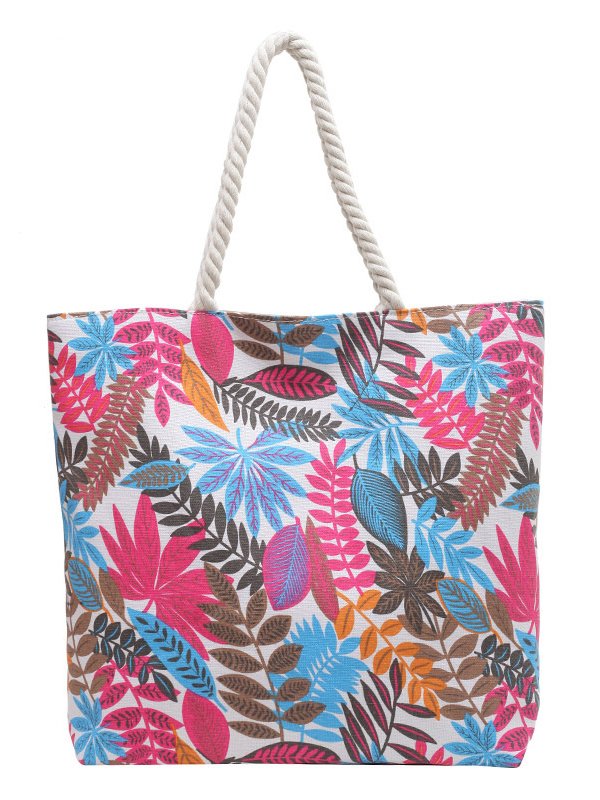 Bohemia Tropical Plant Pattern Large Capacity Shoulder Bag Casual Urban Women's Tote Bag