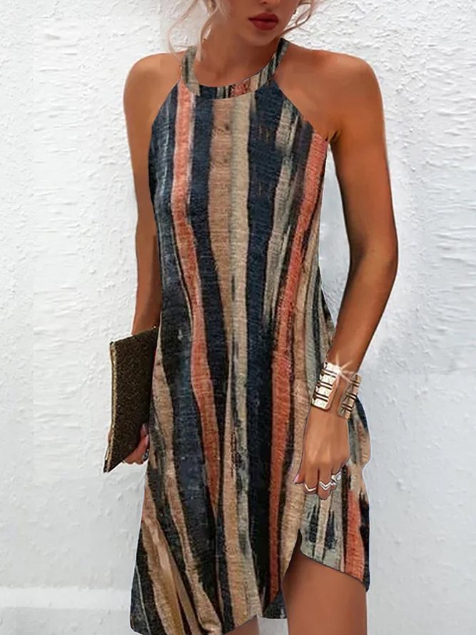 Plus Size Casual Regular Fit Crew Neck Dress