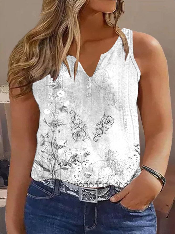 Plus Size Casual Jersey Ombre Tank Top