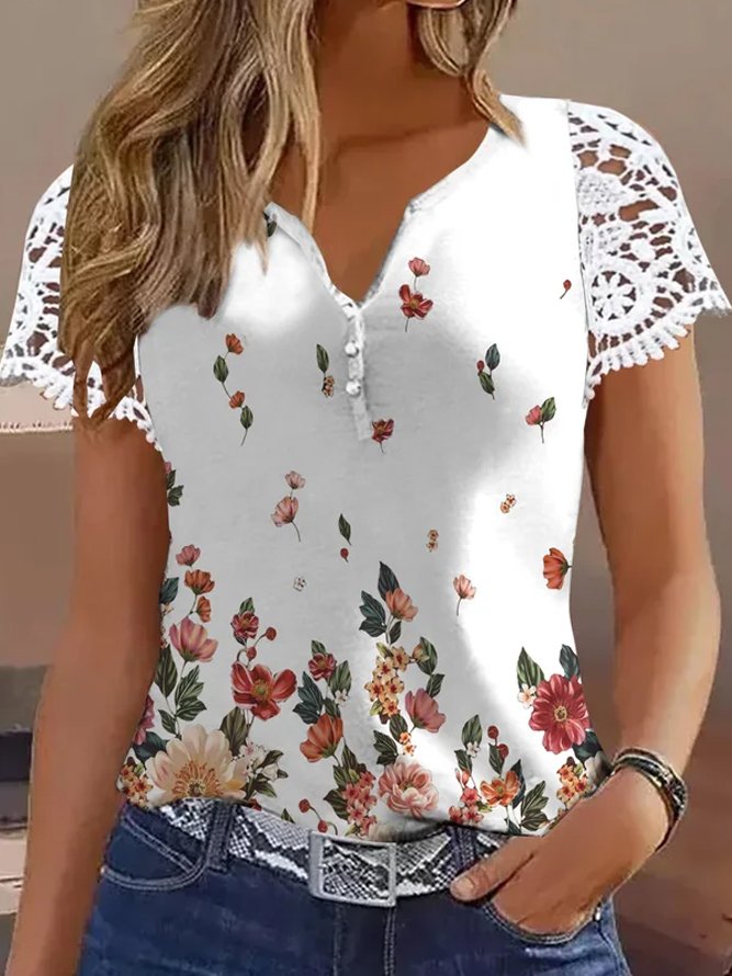 Printing Loose Casual Floral Shirt