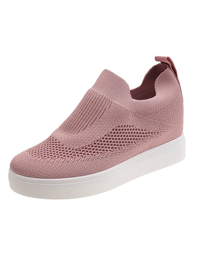 Women Breathable Mesh Fabric Minimalist Wedge Slip On Shoes