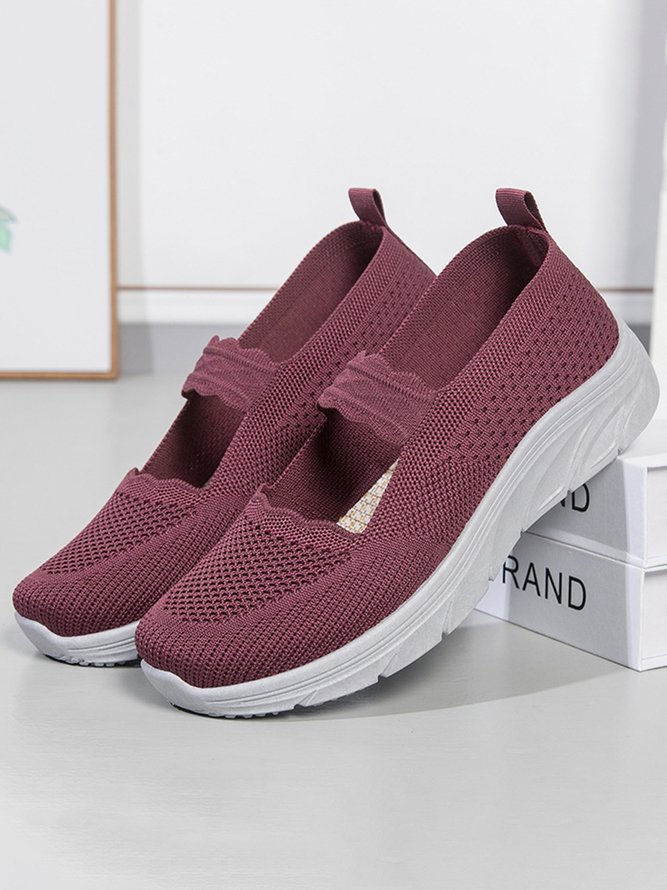 Solid color Fly Knit Sneakers Sports Shoes