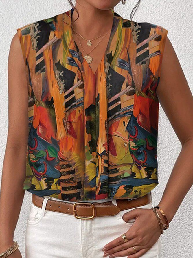 Casual Loose Printing Tank Top