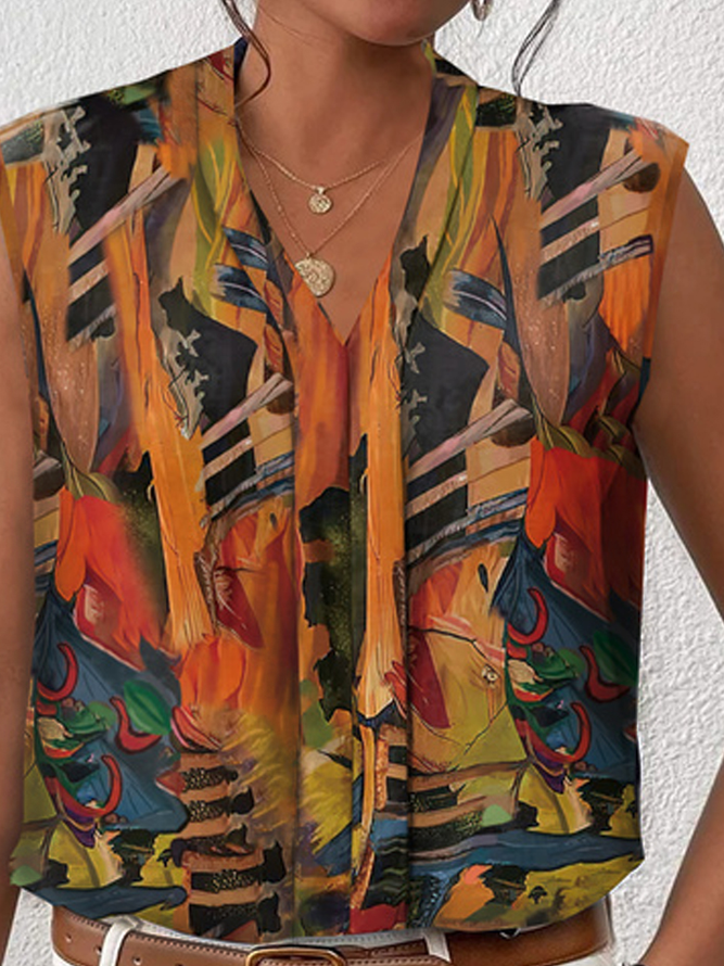 Casual Loose Printing Tank Top