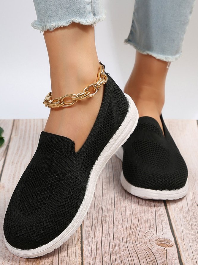 Breathable Slip On Flyknit Sneakers