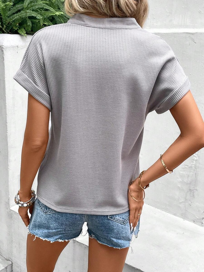 Loose Jersey Casual Stand Collar Shirt