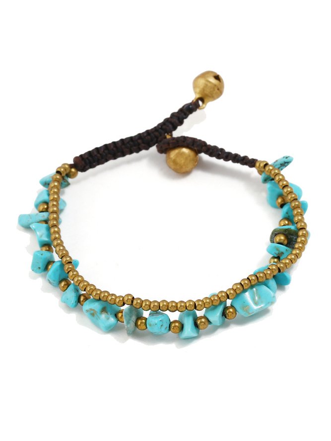 Casual Natural Crystal Beaded Layered Bracelet Bohemian Vacation Women's Jewelry