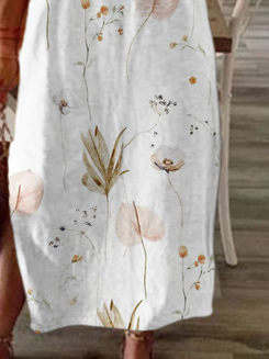 Plus Size Vacation Lace Floral Loose Dress