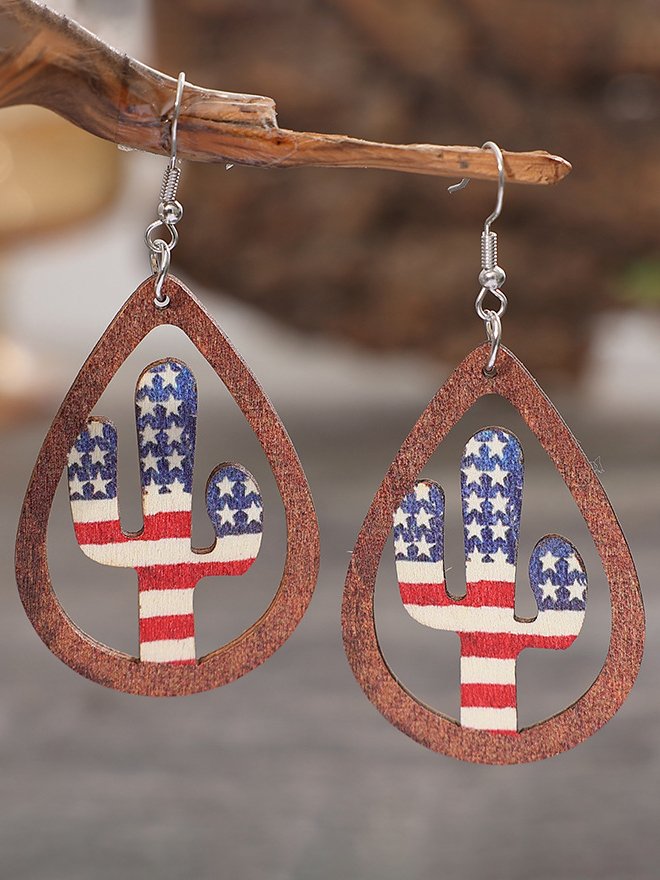 Casual American Flag Independence Day Pattern Earrings Holiday Party Women's Jewelry