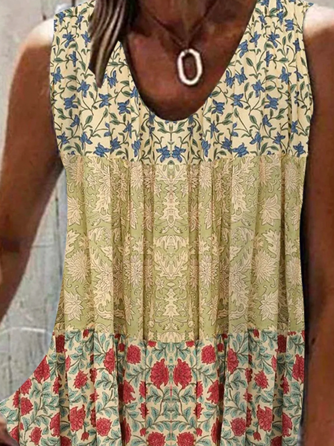 Casual Floral Tank Top