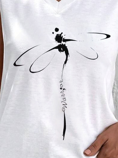 Dragonfly Loose Jersey Casual Tank Top